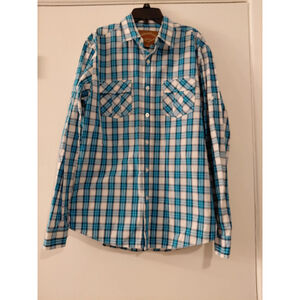 Red Camel Men’s Long Sleeve Button-Down Shirt Size Large | Casual Plaid